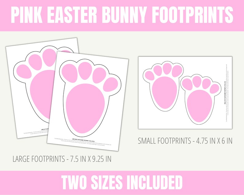 Printable Bunny Footprints Easter Bunny Footprint Activity Etsy