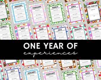Printable Family Experiences Packet, Gift of Time Book Adventure, Kids Gift Idea Activity Packet, Grandparent Gift Parent Gift Idea