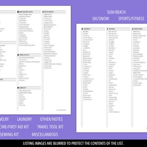 Ultimate Travel Packing List, Printable Packing Planner List Planner ...