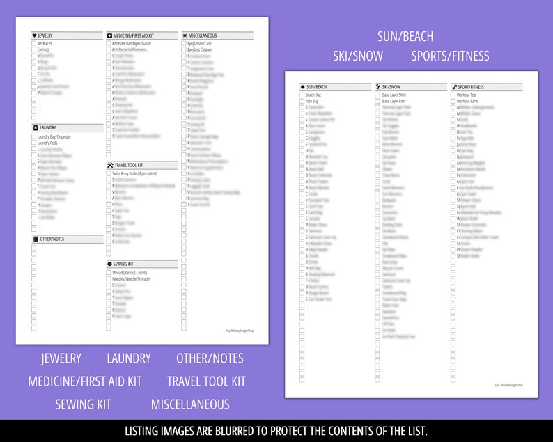 Ultimate Travel Packing List Printable Packing Planner List - Etsy