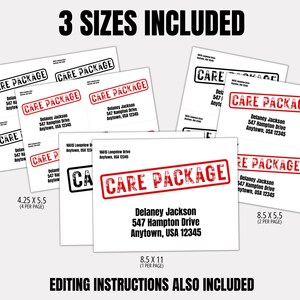 Friends Address Labels Editable Box Label Template, Custom Mailing Address Label, Friend Care ...