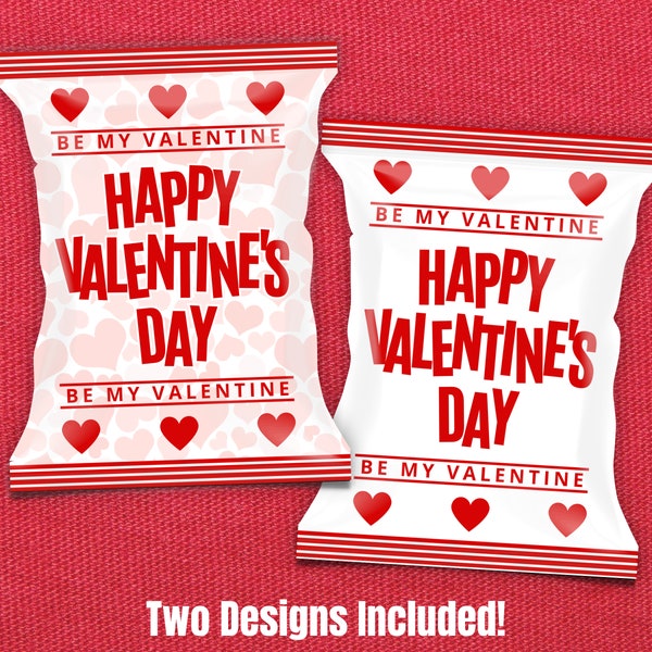 Valentine Chip Bag Valentine Treat Bag, Valentines Day Treat Party Favor, Classroom Valentine for Kids, School Goodie Bag Valentine Exchange