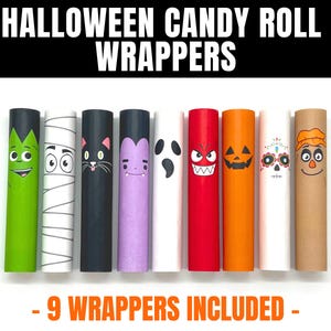 Halloween Candy Roll Wrappers, Printable Chocolate Candy Wrapper, Halloween Party Favors, Trick or Treat Handout, Candy Bar Wrapper Craft