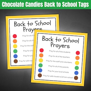 Étiquettes cadeaux prières de rentrée des classes, décoration de sac de friandises au chocolat pour élèves, parents et enseignants, idée cadeau gourmandise pour la première journée d'école