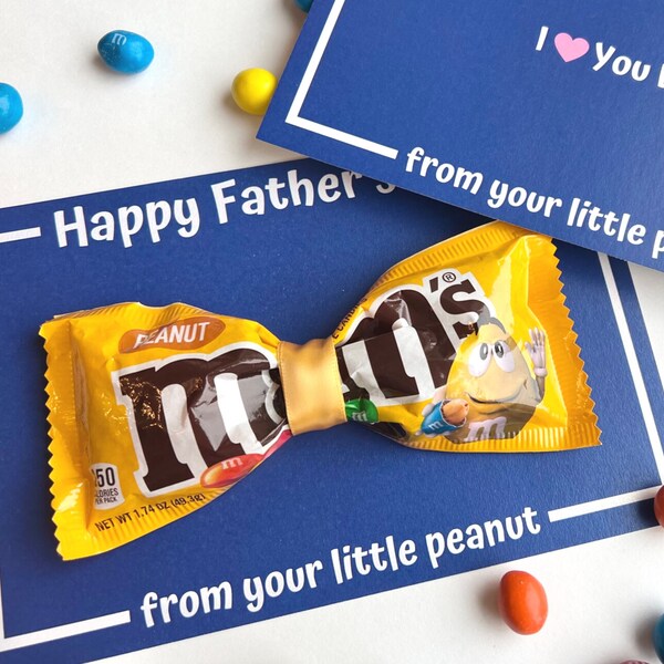 M&M Father's Day Treat Card Printable - Blue, Instant Download for Peanut M and M Father's Day Card, Dad's Day Treat, Chocolate Candy Gift