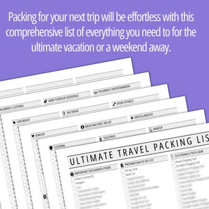 Ultimate Travel Packing List, Printable Packing Planner List Planner ...