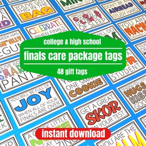 Finale Woche Pflegepaket Geschenkanhänger für College-Studenten, Test Survival Kit, Testgeschenke für Tochter- oder Sohn-Semesterprüfungen