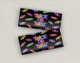 Halloween Candy Bar Wrapper, Chocolate Bar Wrapper, Goodie Bag Party Favor, Trick or Treat and Trunk or Treat Handout, School Party Treat