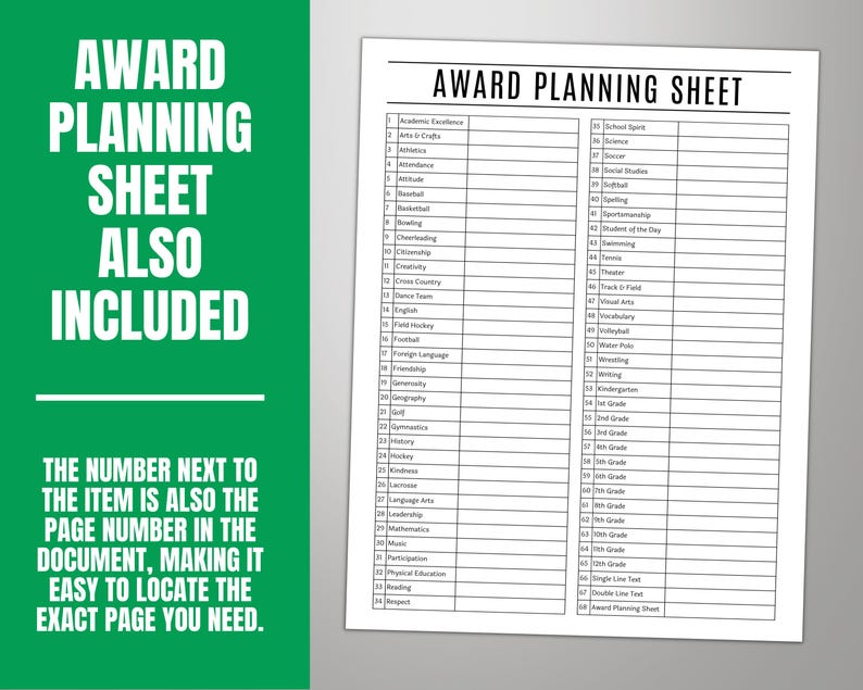 Award Certificates, Sports, Business or End of School Year, Student