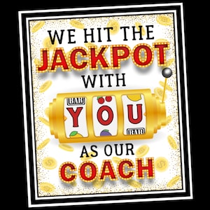 Geschenkanhänger zur Wertschätzung von Coaches, Wir knacken den Jackpot Danke vom Team, Sporttütenanhänger für Partygeschenke, Lotterieanhänger des Co-Trainers