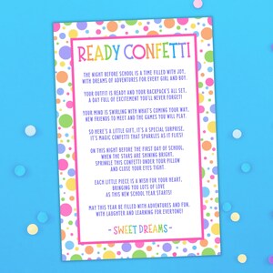 Etiquetas de regalo con poemas de Ready Confetti, antes del primer día de clases, imprimible para la vuelta al cole, regalos para conocer al profesor/a en preescolar y jardín de infancia.