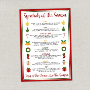 Christmas Symbols & Christian Activity Sheet Printable, Meaning of Christmas Kids Game, Sunday School Activity, Religious Gift Tag Goody Bag