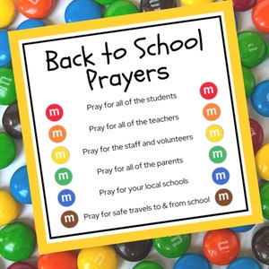 M&amp;M Back to School Prayers Treat Tag Card, Gift Tag for Students ...