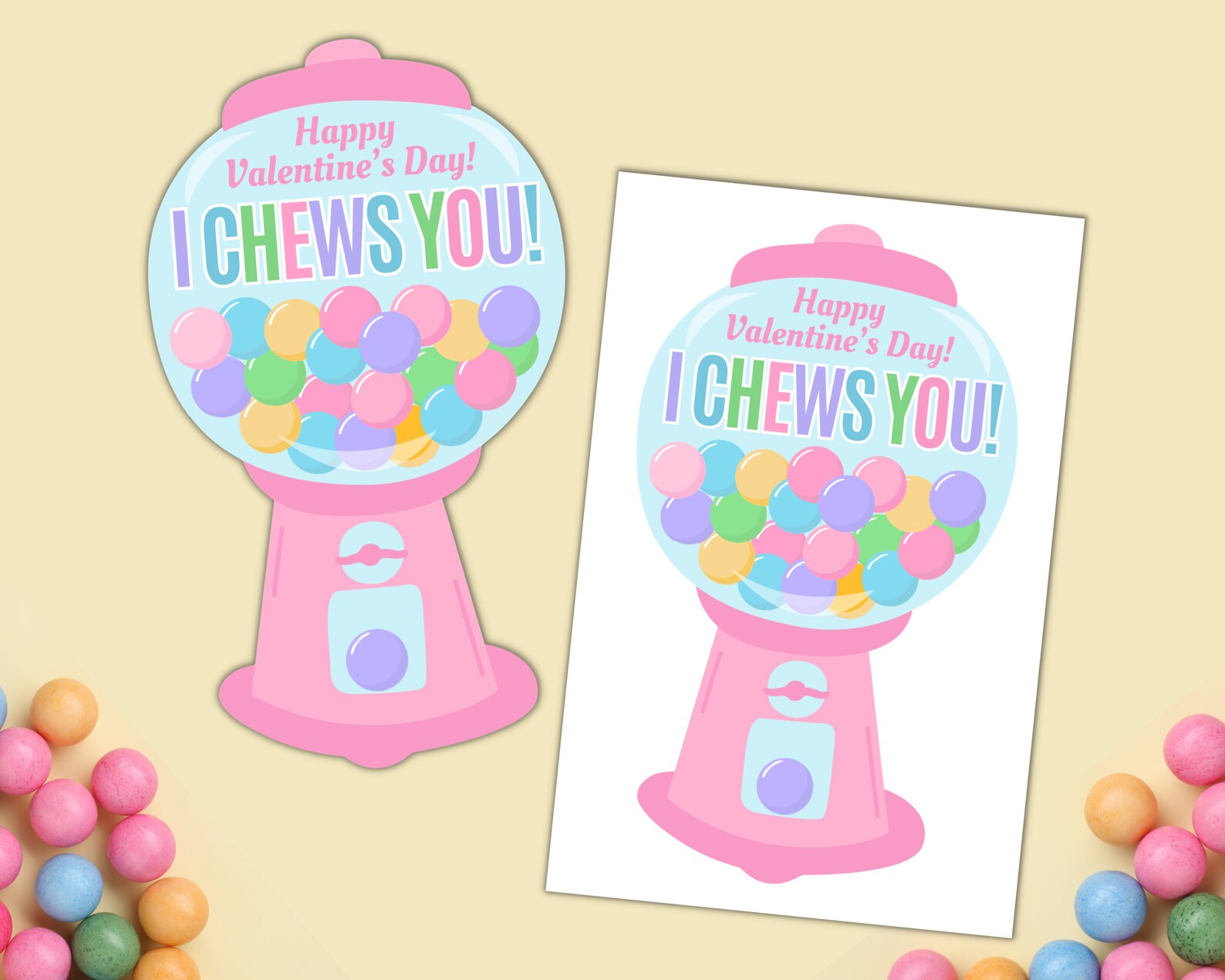 Gumball Machine I Chews You, Gum Ball Valentine Exchange, Bubblegum ...