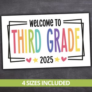 Welcome To Third Grade Gift Tag, Back to School Treat First Day of School, Meet the Teacher New School Year Student Gift, PTO PTA Gift Idea