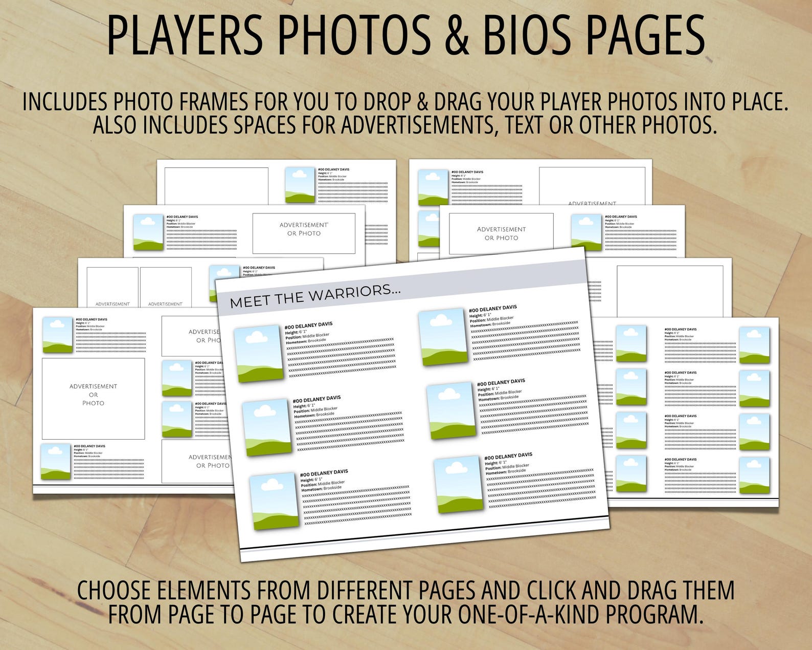 Multipage Bifold Program Template, Sports Team Program or Church