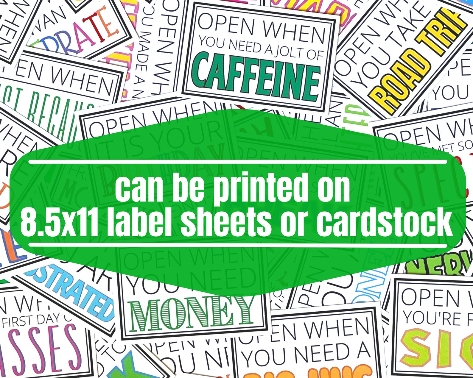 Open When Letters Printable Envelope Labels or Cards College - Etsy
