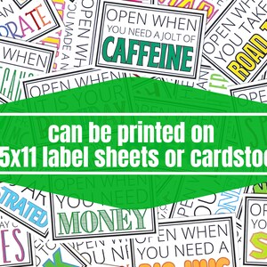Open When Letters Printable Envelope Labels or Cards College - Etsy