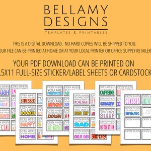 Open When Letters Printable Envelope Labels or Cards College - Etsy