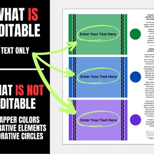 EDITABLE Crayon Rolo Wrappers, Party Favor Snack Treat, Back to School ...