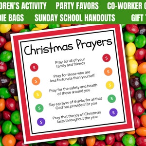 Skittles Christmas Prayers Printable Tag, Christmas Activities for Kids ...