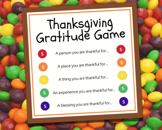 Skittles Thanksgiving Gratitude Game Printable Gratitude Game - Etsy
