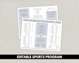 Tri-fold Program Template, Editable Landscape Orientation Folded Program, 1 Page Front & Back with 3 Fully Customizable Panels on each side