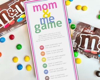 Mother's Day Mom and Me Game Printable, Treat Card, Great for School and Church Handouts, Fun Activity for Mom and Kids, DIY Kids Craft Idea