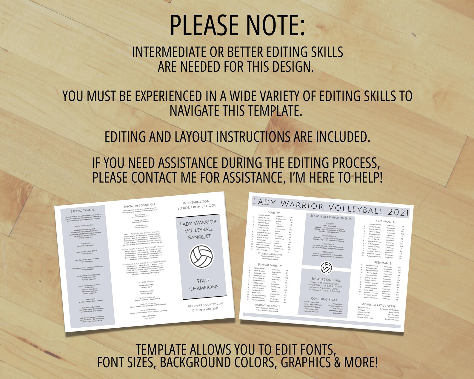 Fold Programs Tri-fold Program Template, Editable Landscape Orientation Folded ...