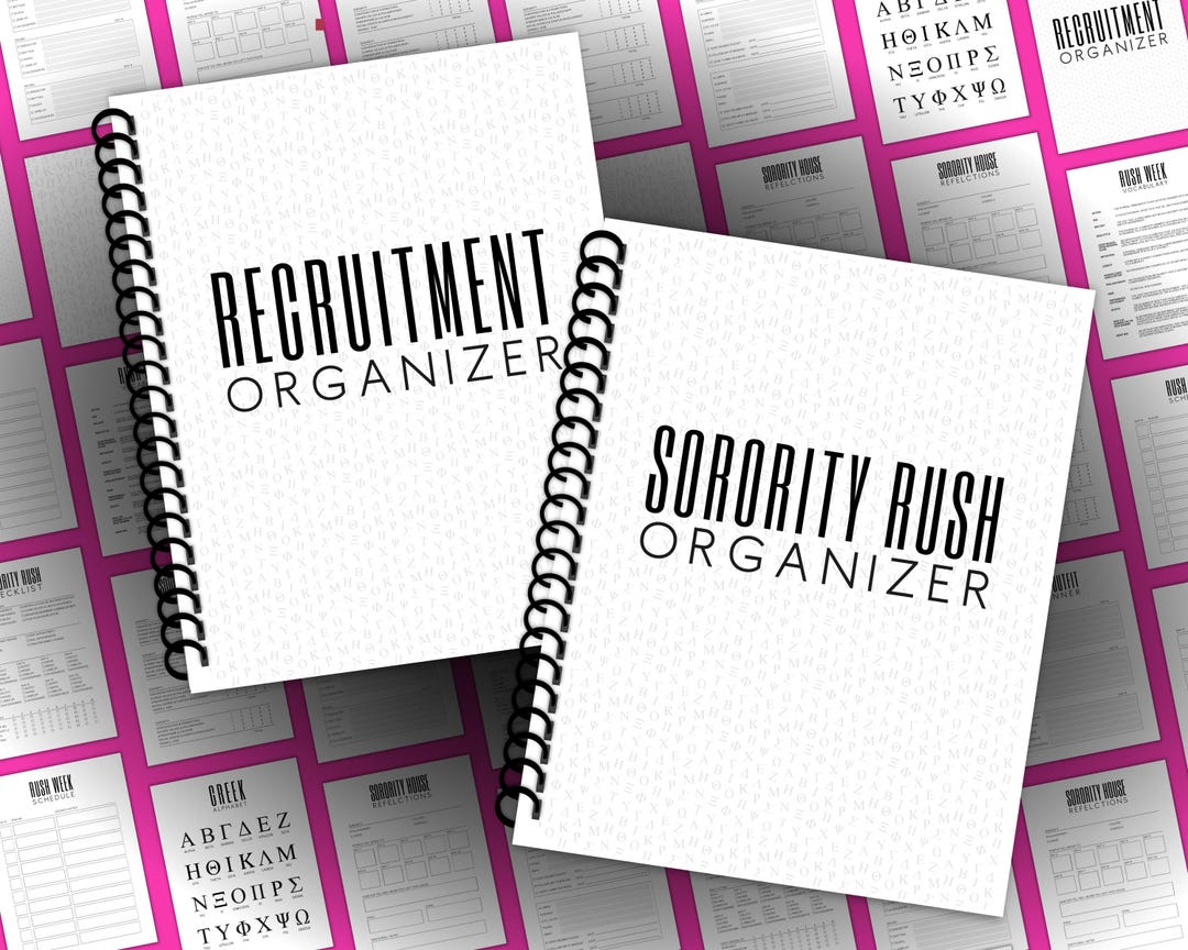 Sorority Recruitment Organizer, Sorority Rush Organizer, Rush Week ...