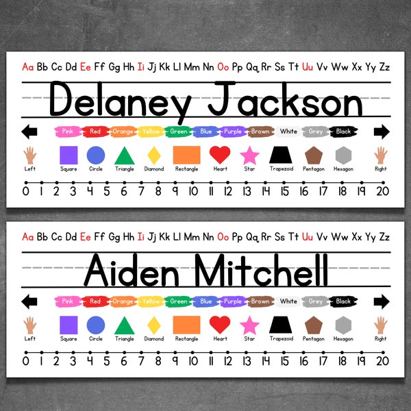 Student Desk Name Tag Printable, Desk Decoration Classroom Desk Homeschool, Back to School Desk Name Plate, Early Education Kids Desk Label