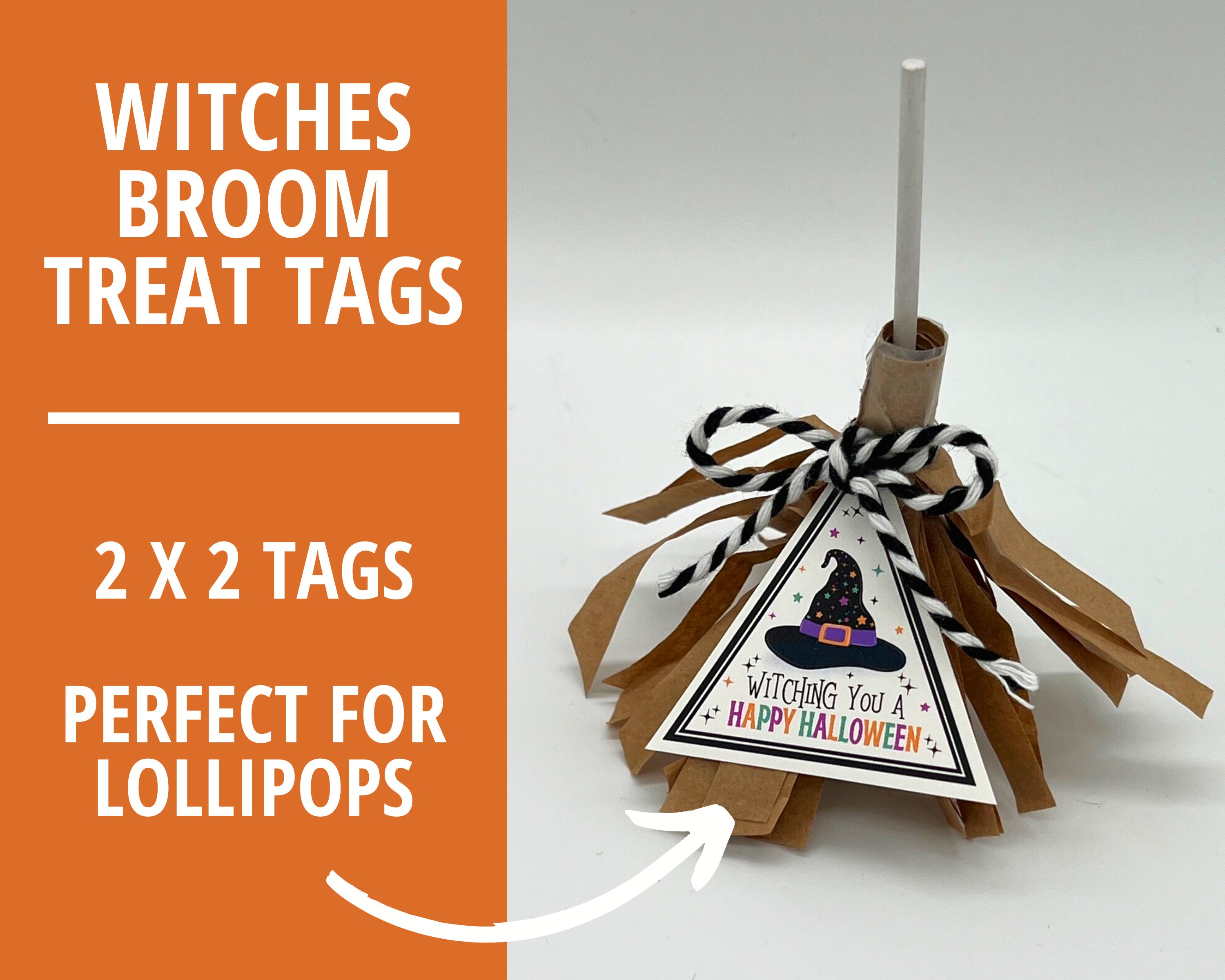 Witches Broom Treat Tags, Halloween Treat Tag for Treat Bags ...