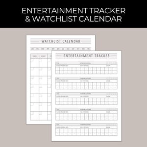 Calendario de seguimiento de entretenimiento y listas de seguimiento, seguimiento de programas de TV, lista de seguimiento de plataformas y redes de streaming, lista de seguimiento de programas de TV y películas