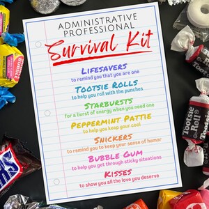 Administrative Professional Survival Kit Gift Tags, Administrative ...