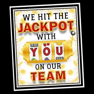 Hit the Jackpot Sportteam Geschenkanhänger, Team Wertschätzung, Jackpot Lotterie Anhänger, Team Dankeschön Anhänger für Partygeschenke