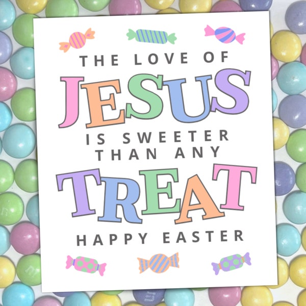 Christian Easter Treat Tag, He is Risen Jesus is the Reason, Easter Cookies Party Favors, Sunday School or Church Easter Egg Hunt Gift Tag