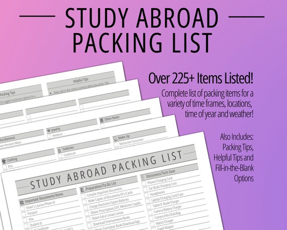 Download a Checklist for Traveling Abroad