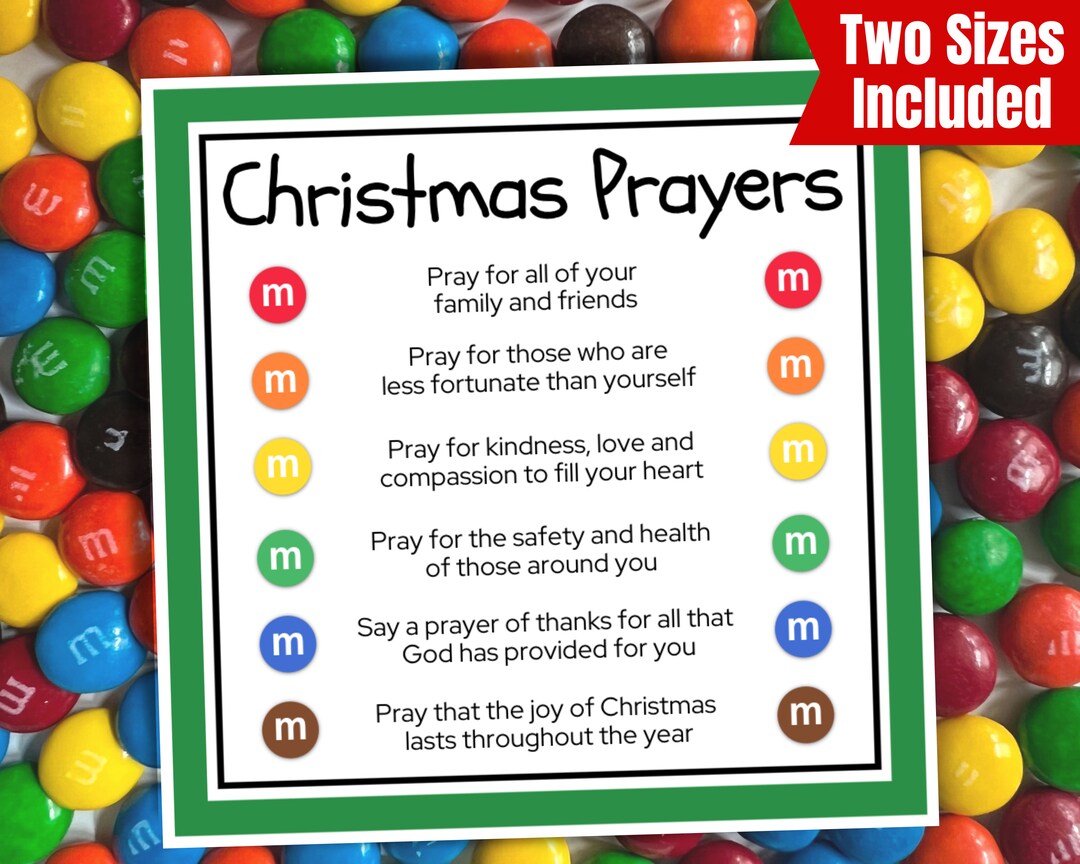 M&amp;M Christmas Prayers Printable Christmas Activities for - Etsy
