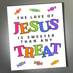 Terug naar school religieuze traktatie-tag, Jezus afdrukbaar voor goodiebag feestartikelen, kinderklas traktatie, christelijke school PTO PTA cadeaukaartjes