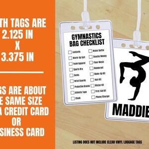 Editable Gymnastics Bag Tag Insert, Custom Gymnastics Equipment Gear ...