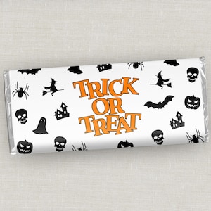 Envoltorio para barras de chocolate de Halloween, envoltorio para barras de chocolate, obsequios para bolsitas de dulces para fiestas, regalos para pedir dulces, regalos para fiestas escolares, envoltorio para dulces imagen 8