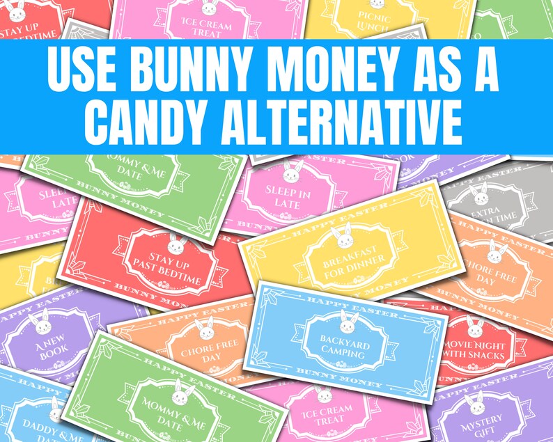 Easter Bunny Money Bunny Bucks Printable Cards Easter Coupon Etsy