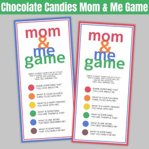 Mom and Me spelcadeaukaartjes, chocoladesuikergoed gamekaart, goodiebag voor feestartikelen, leuke activiteit voor moeder en kinderen, knutselidee voor kinderen