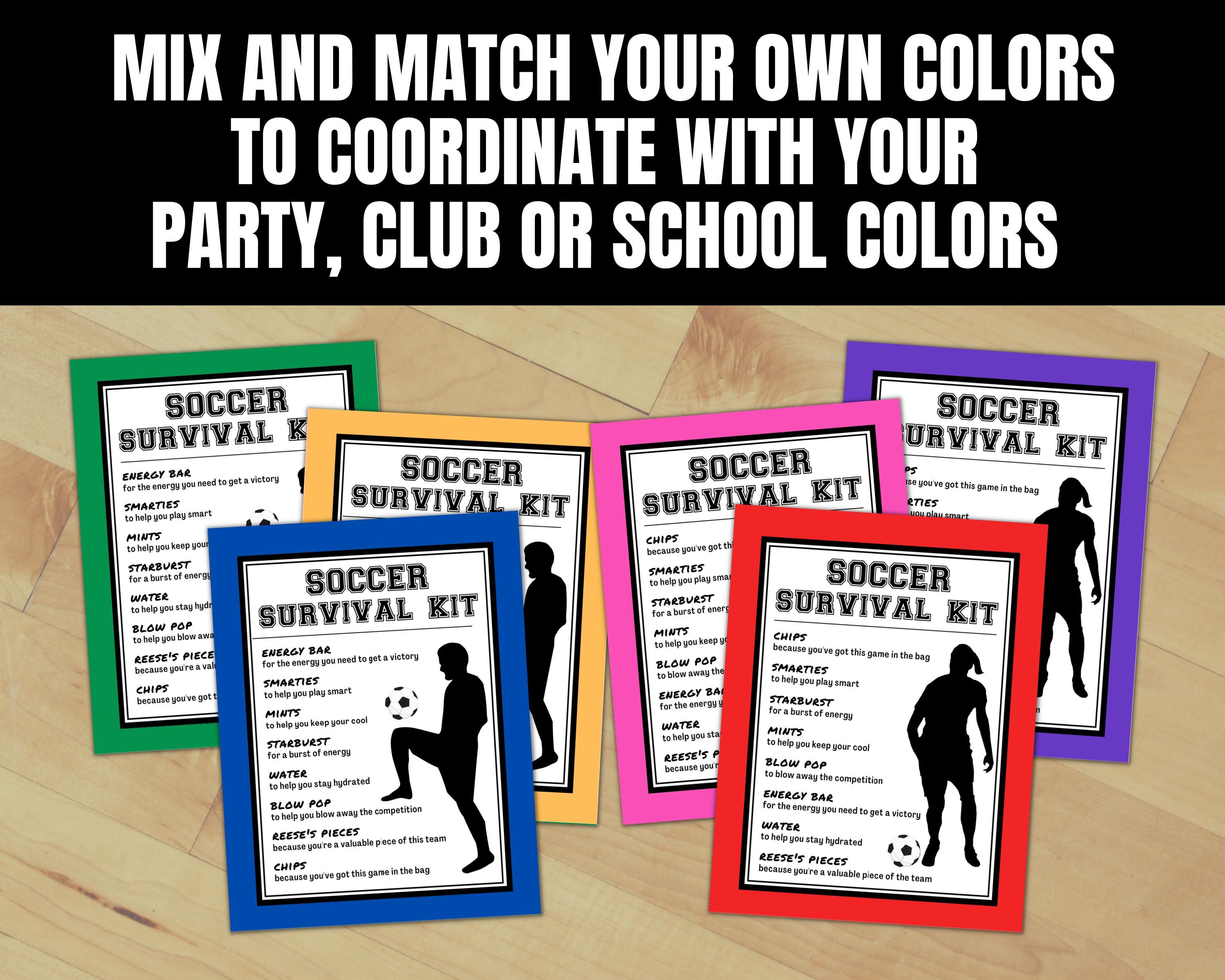Editable Soccer Survival Kit Tags, Boys & Girls Soccer Game Day Treat ...