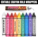 EDITABLE Crayon Rolo Wrappers, Party Favor Snack Treat, Back to School ...