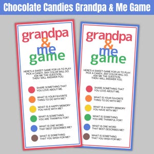 Etiquetas de regalo para el juego "Abuelo y yo", tarjeta de juego de chocolates, etiqueta para bolsas de regalos para fiestas, manualidad para niños (DIY)