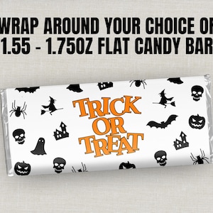 Envoltorio para barras de chocolate de Halloween, envoltorio para barras de chocolate, obsequios para bolsitas de dulces para fiestas, regalos para pedir dulces, regalos para fiestas escolares, envoltorio para dulces imagen 5