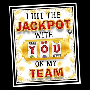 Team Wertschätzung Geschenkanhänger, Jackpot Lotterie Anhänger, Hit the Jackpot Sportteam, Schulanfang oder Jahresende-Tag, Goodie Bag oder Partygeschenke