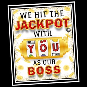 Hit the Jackpot Boss Wertschätzung Geschenkanhänger, Jackpot Lotterie Anhänger, Superior oder Boss Danke Anerkennung Goodie Bag Anhänger für Partygeschenke