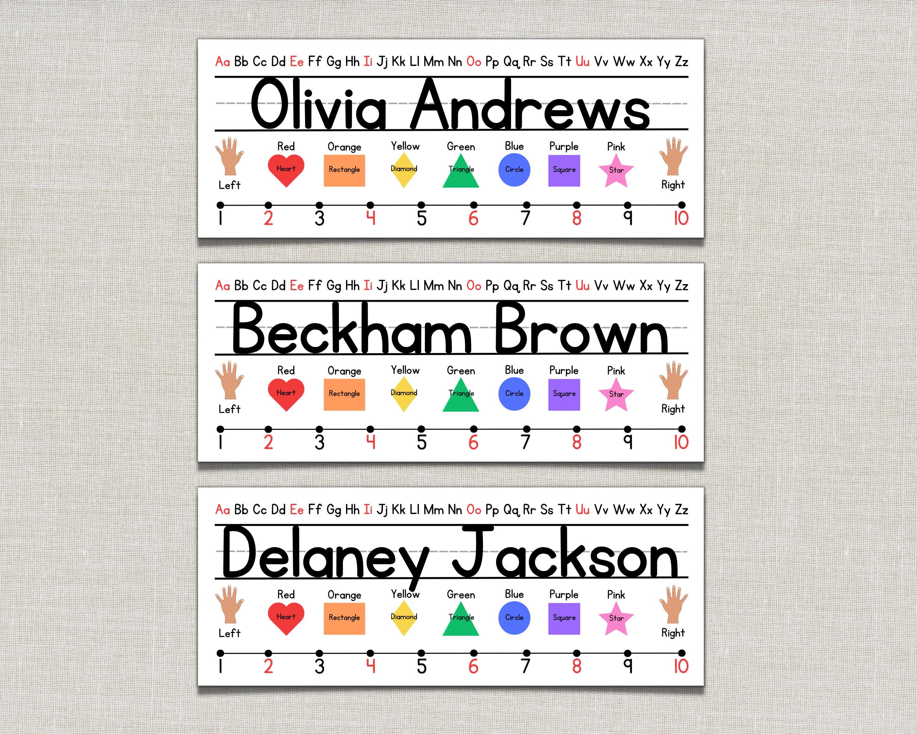 Preschool Student Desk Name Tag, Classroom Desk Decoration, Homeschool Desk Decor, Early Education Printable, Back to School Desk Name Plate